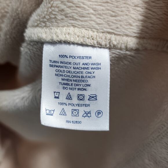 Lands' End super soft plush 1/4 zip pullover cream fleece woman's size medium - Picture 5 of 9